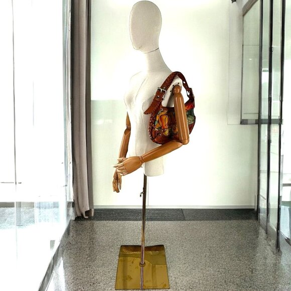 Vintage Y2K Isabella Fiore Summer of LOVE Cognac Leather Boho Handbag - Picture 2 of 9